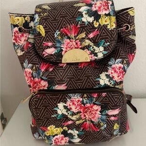 Aldo Floral Backpack - Brown and Pink